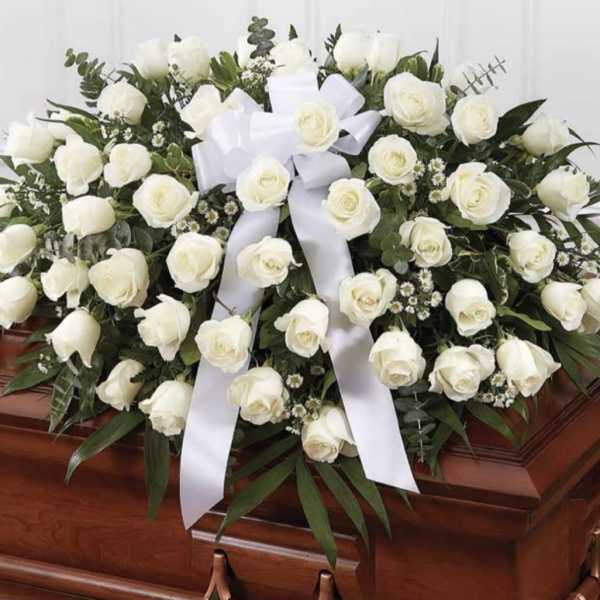 White Rose Casket Spray