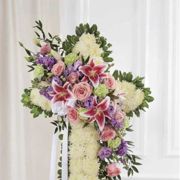 White Cross with Pastel Cluster