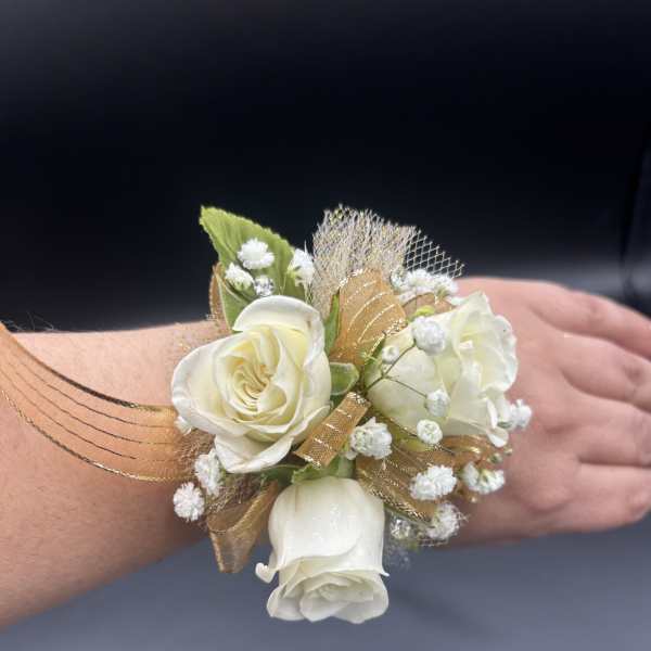Gold Ribbon Corsage