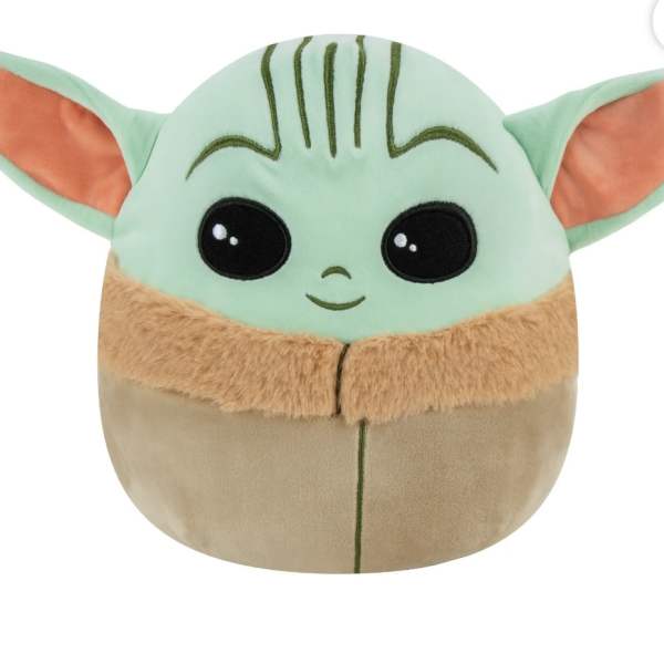 Plush Baby Yoda character with large ears and black eyes