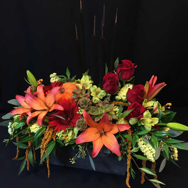 Fall Rose box Mix with Cattails