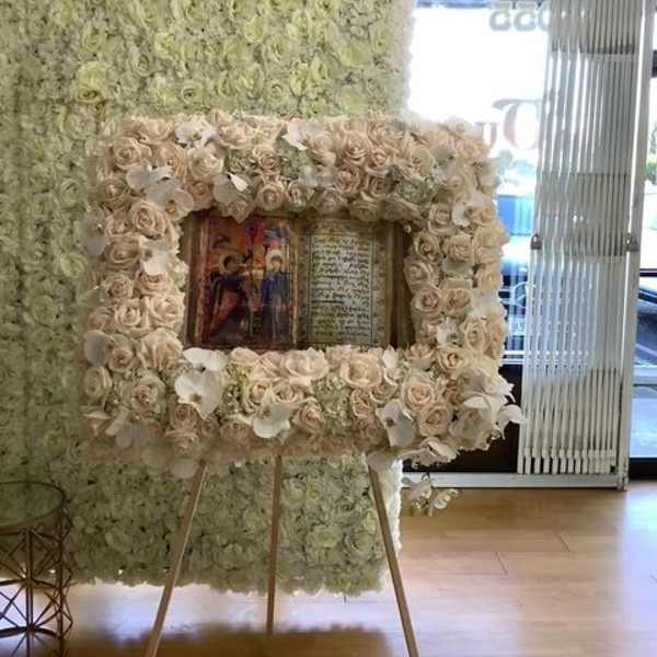 Elegant Memorial Photo Frame Floral Tribute