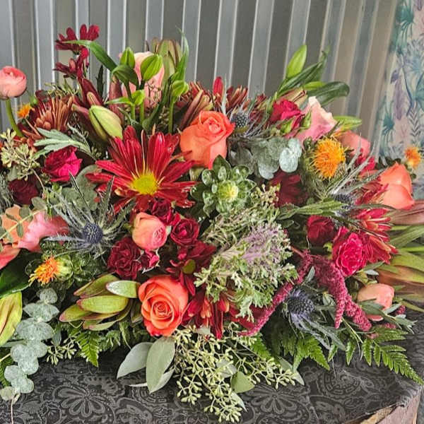 Crimson Harvest Elegance centerpiece