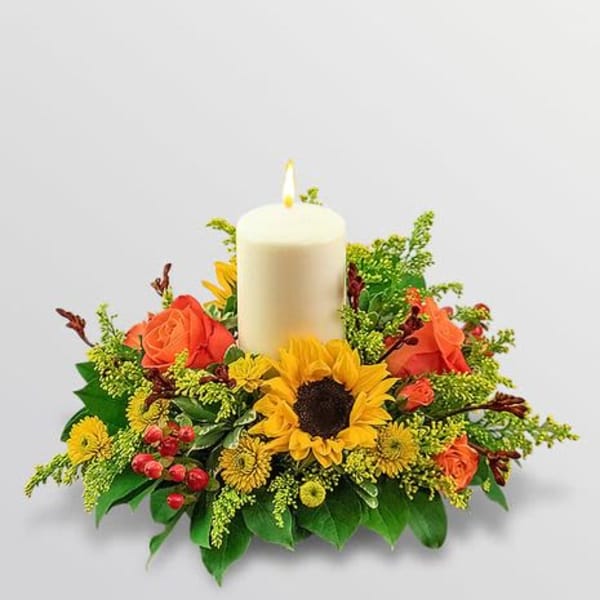 Saffron sun centerpiece