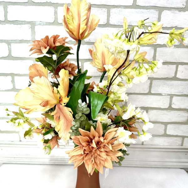 Artificial Peach and Orange Arrangement