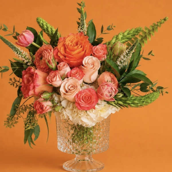 Peach & Coral Garden | DFW Local Florist (Cube Vase Only)