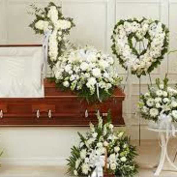 Elegant funeral floral arrangement (box or standing style)