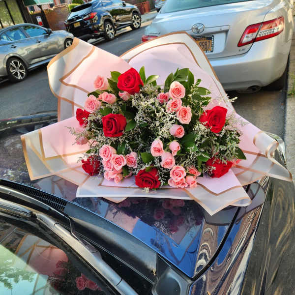 Red Roses With Pink Spray Roses