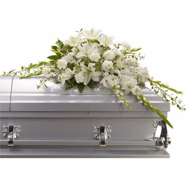 Small Bountiful Memories Casket Spray by Teleflora