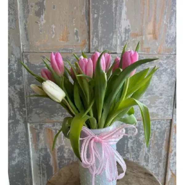 Pretty In Pink Tulips Custom Design Arrangement