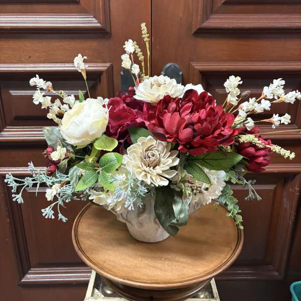 Faux Peony Floral Arrangement