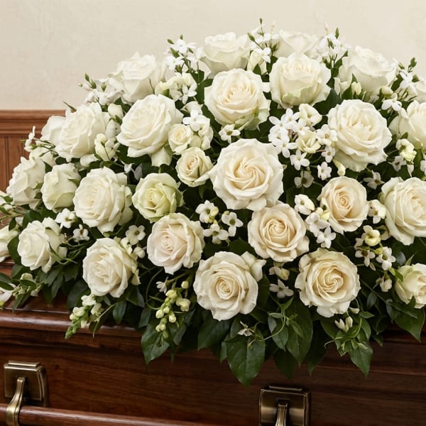White Rose Casket Spray
