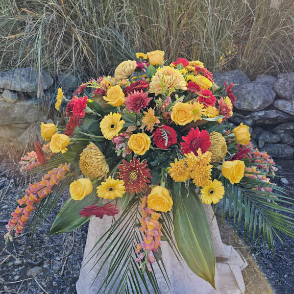 Autumnal Farewell Casket Spray