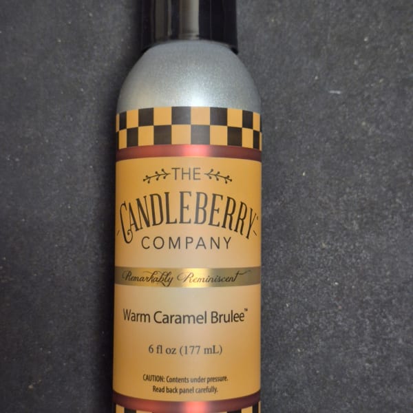 Bottle of Candleberry Company Warm Caramel Brulee spray