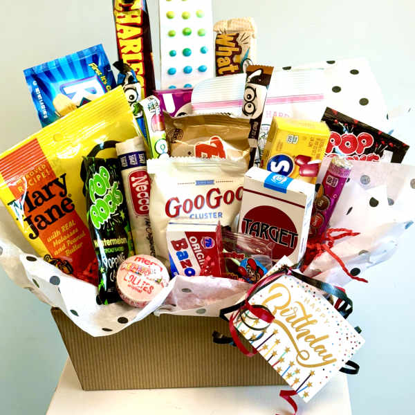 Old school candy birthday box