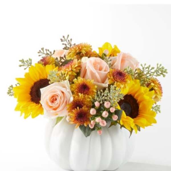 White Pumpkin Flower Arrangement