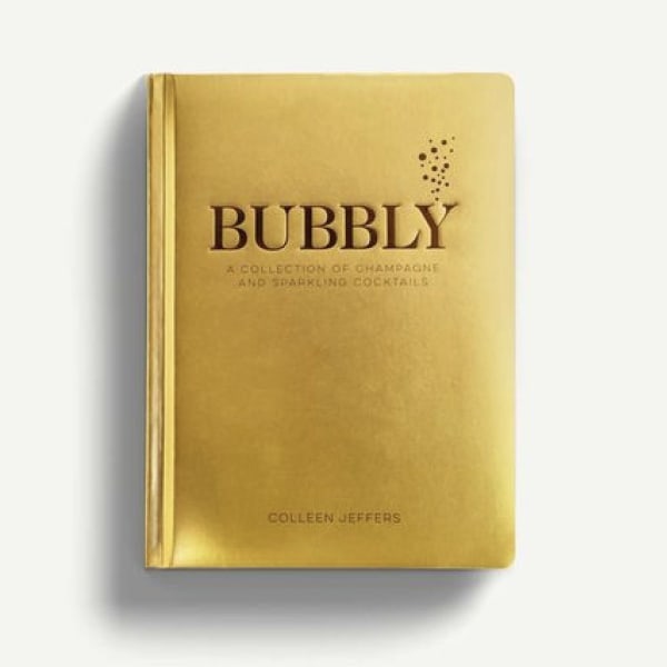 Gold book titled "BUBBLY" on a white background