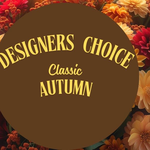 Autumn floral design with orange, red, and yellow blooms