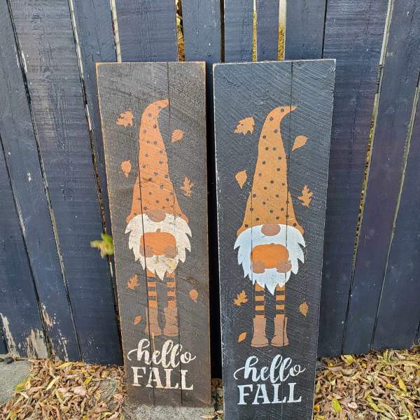 Hello Fall with Gnome Porch Sign