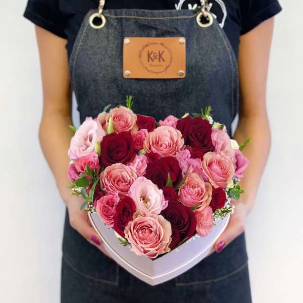 Heart Arrangement Pink and Red