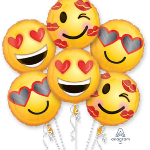 BALLOON BOUQUET EMOTICON LOVE MYLAR