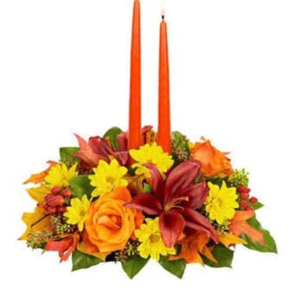 Fall Candle Centerpiece - Round (Seasonal)