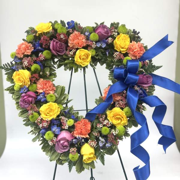 Heartfelt Remembrance Rose Heart-Shaped Standing Spray