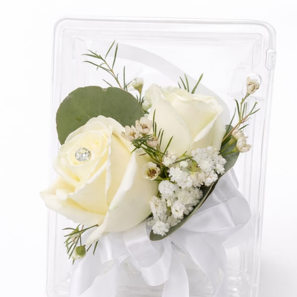 Classic White Rose Wrist Corsage