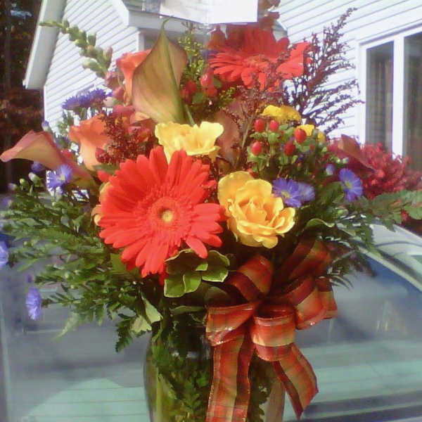 Abundant Fall Flowers Vase