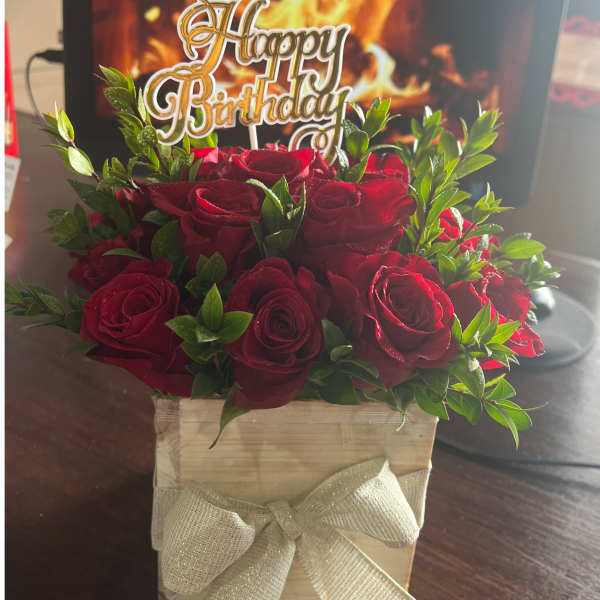 Roses in a Box- Happy Birthday