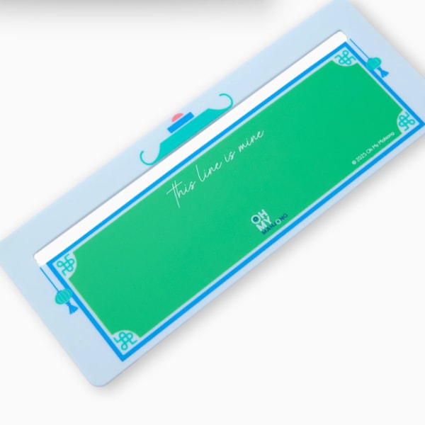 Green and blue decorative card with a blank center