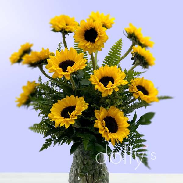 Dozen Sunflower Vase Bouquet