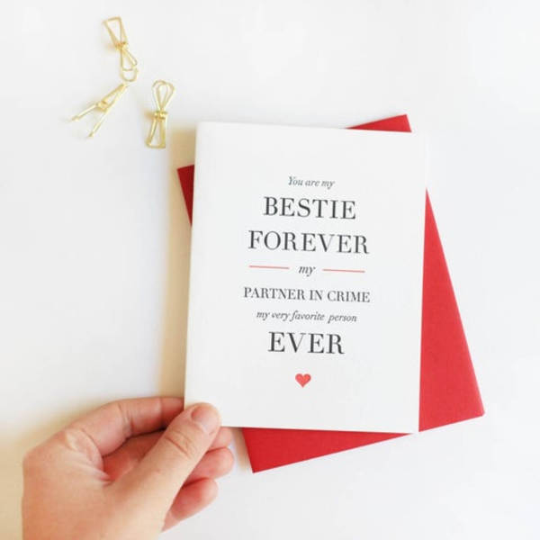Steel Petal Press - Love and Friendship Card - Besties Forever