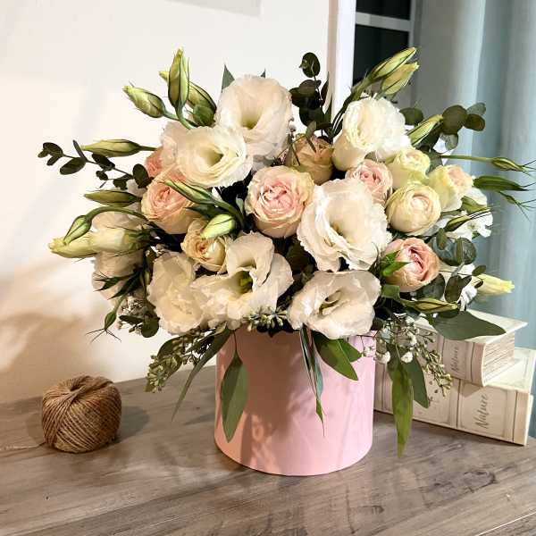 Pink Box with Lisianthus