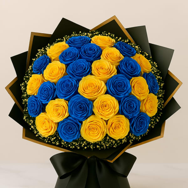Ramo Azul Marino y Amarillo by Latin Lady Luxe
