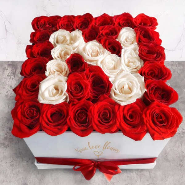 Letter White &.Red Roses