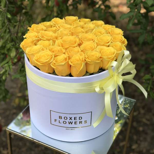 25 yellow rose signature box