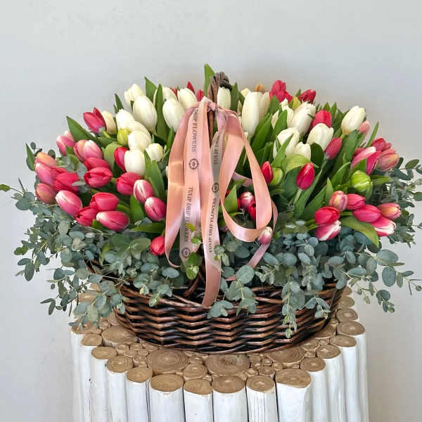Spring Tulip Garden Basket