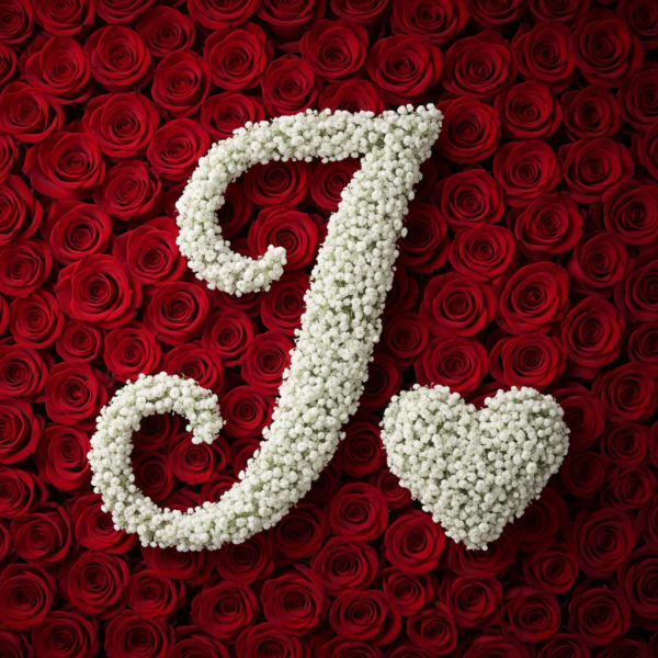 Baby's Breath Letter - J