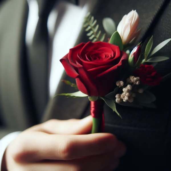 Classic Love Boutonniere by Latin Lady Flowers