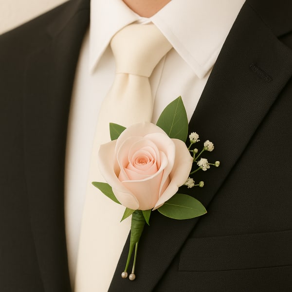 Touch of Grace Boutonniere by Latin Lady Flowers