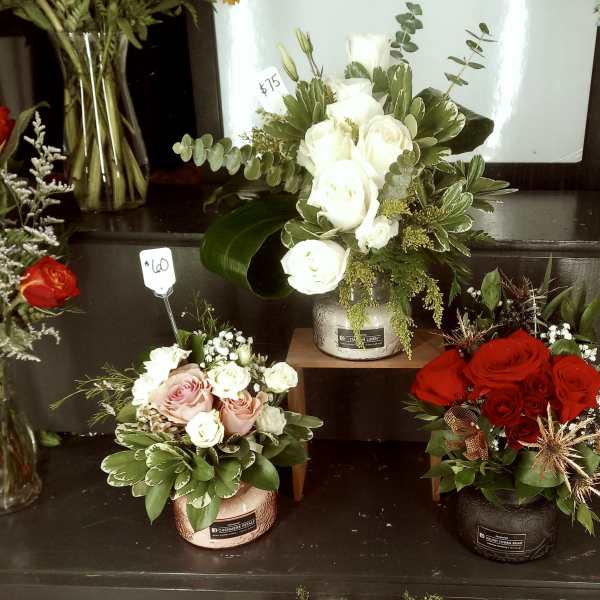 candle flower arrangements