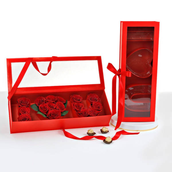 Love Message Box – I Love You Rose Arrangement