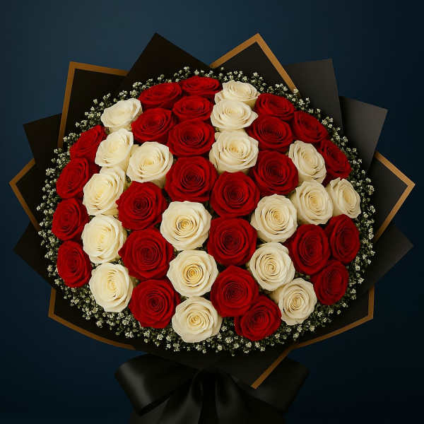 Blanco y Rojo Ramo Buchon by Latin Lady Luxe