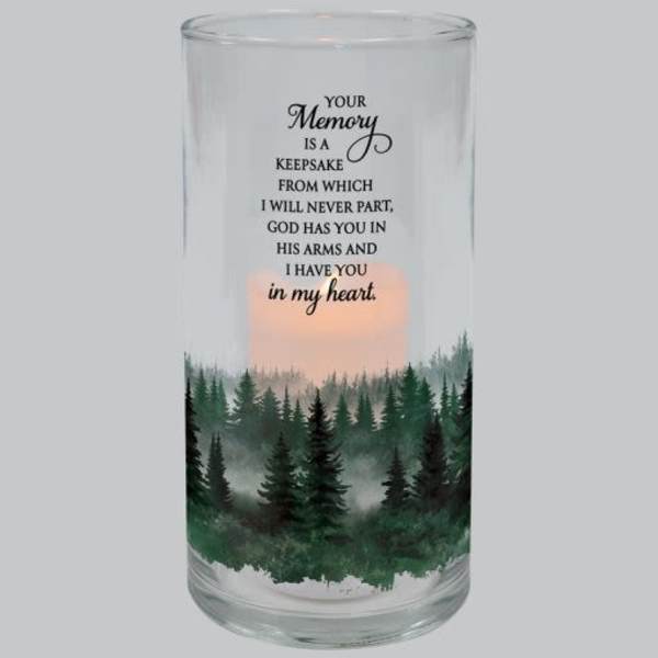 "Memory A Keepsake" Hurricane Candle