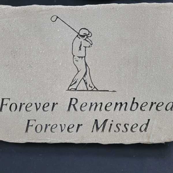 "Forever Remembered/Missed" Concrete Stone with Easel