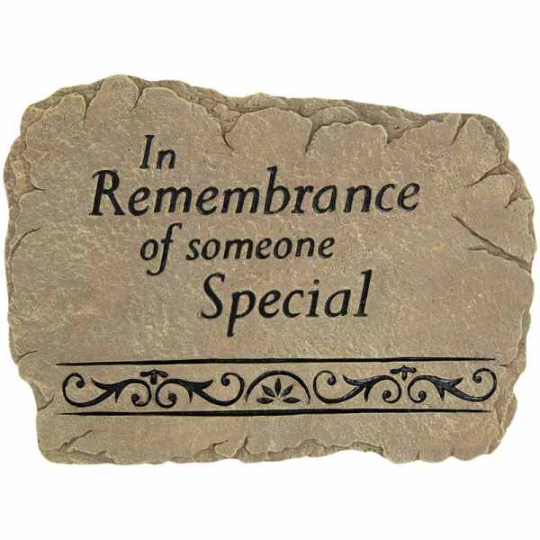 Stone memorial plaque with the words In Remembrance of someone Special