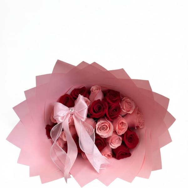 Pure love for mom pink & red Roses