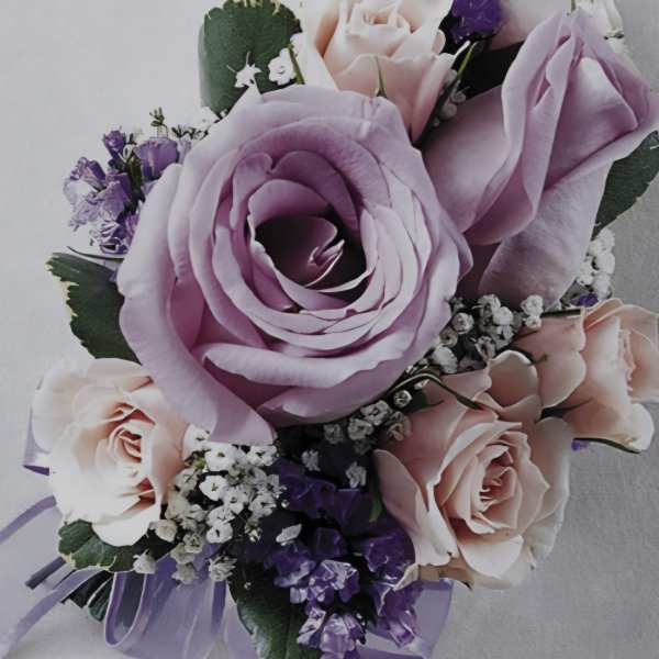Pink and lavender corsage