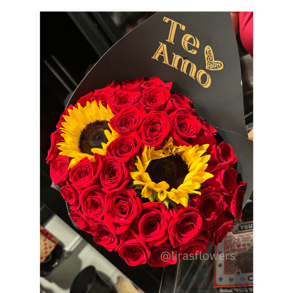 Roses and Sunflowers